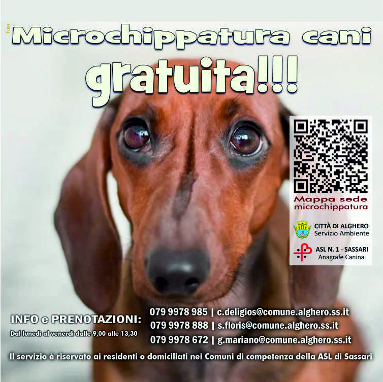 MICROCHIPPATURA GRATUITA DEI CANI – ALGHERO